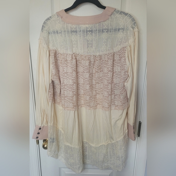 POL Cream/Light Pink Loose Fit Long Sleeve Button Up. Size S. NWOT - Picture 5 of 10